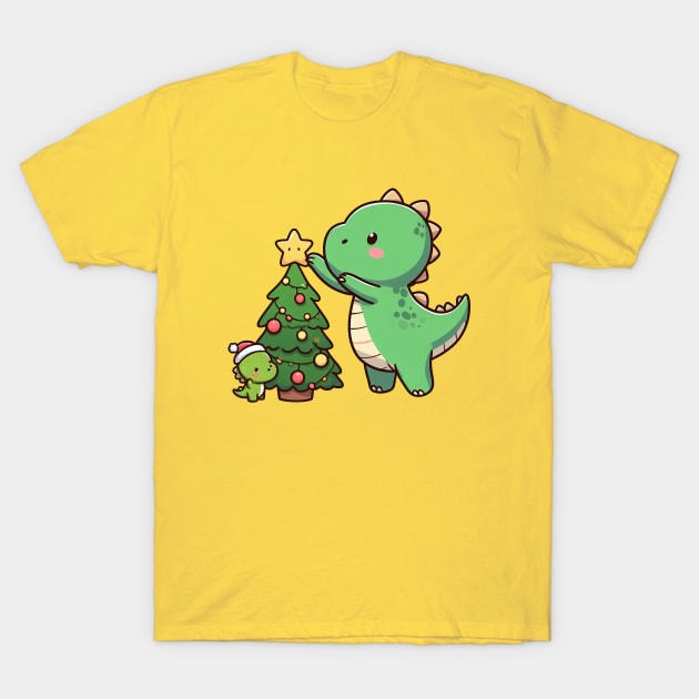 T-Rex Christmas T-Shirt by Pickledjo